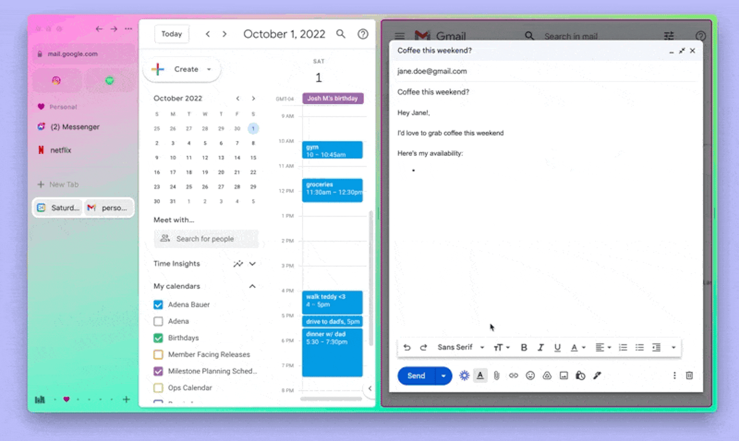 Split screen i Arc: Den nye arc-browswer til Windows.